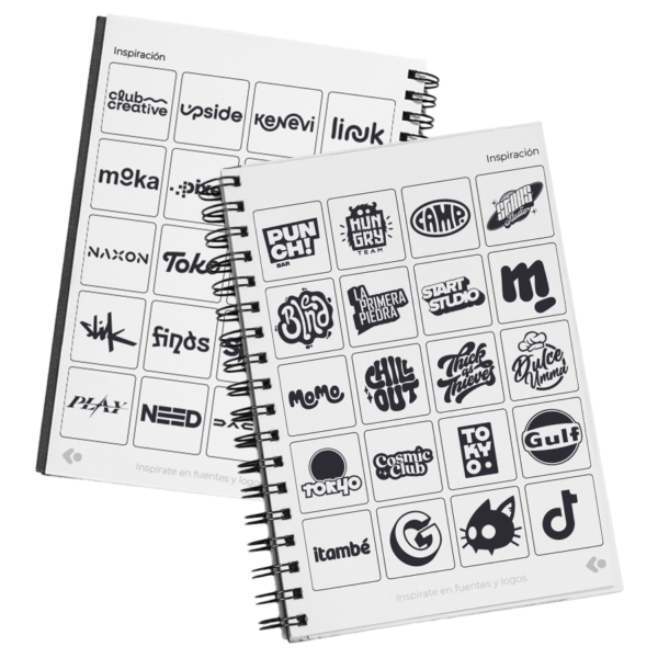 Libreta con logos de diseño